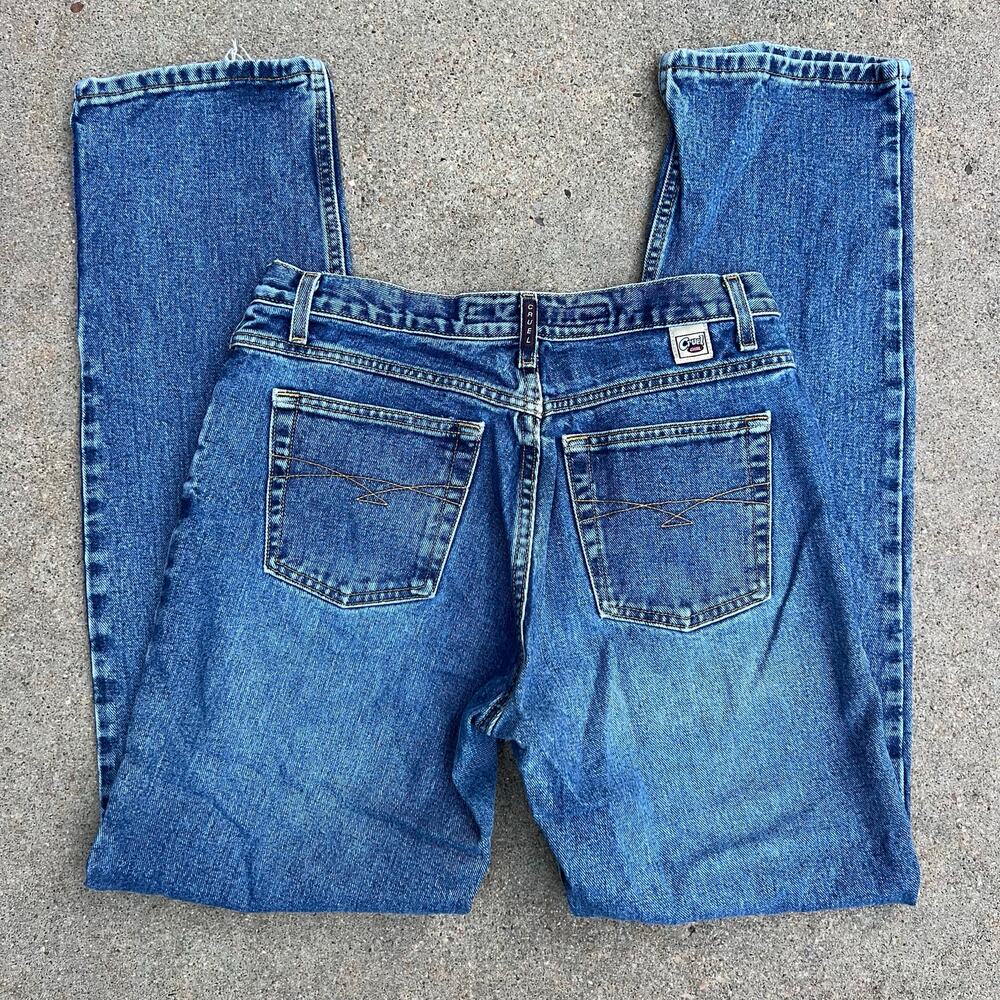 Y2K Cruel Girl 11 Long Low Rise Relaxed Fit Boot Cut Blue Jeans Cowgirl Western